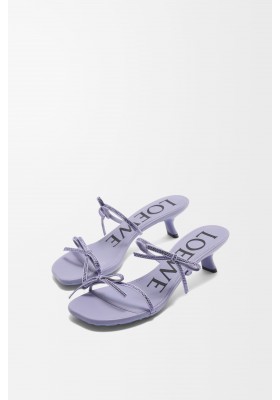 LOEWE Petal Sandal In Suede And Rhinestones Lilac