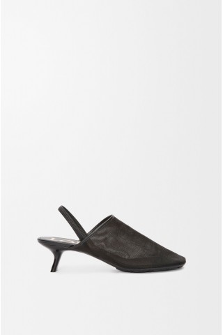 LOEWE Petal Slingback Heel Sandal In Mesh Black