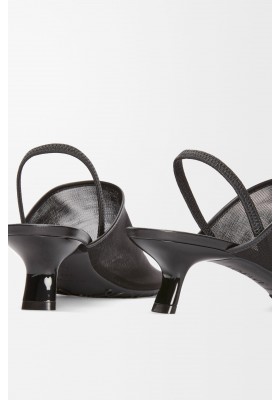 LOEWE Petal Slingback Heel Sandal In Mesh Black