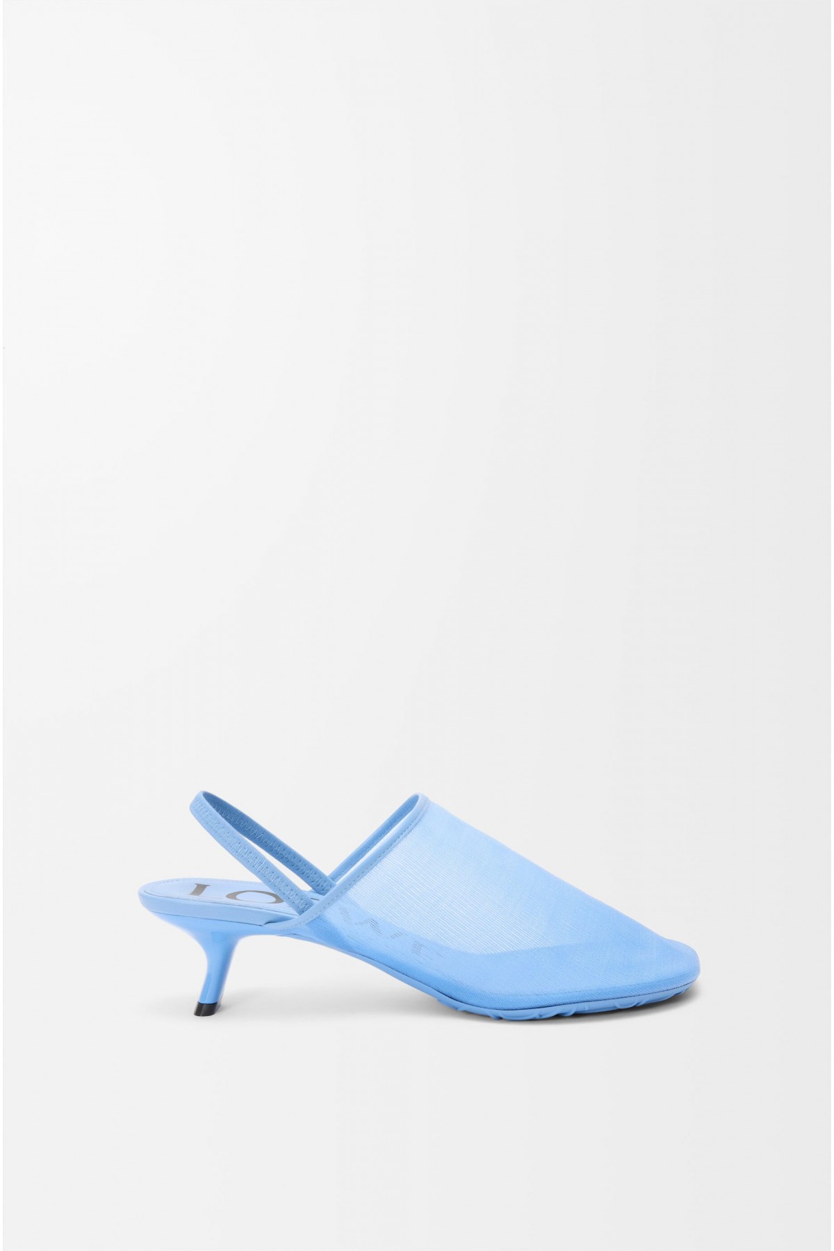 LOEWE Petal Slingback Heel Sandal In Mesh Sea Blue