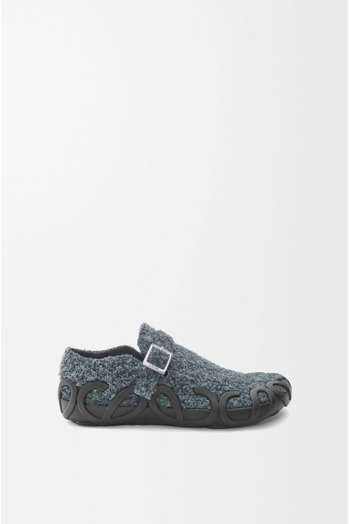 LOEWE Rise Loafer In Brushed Suede Charcoal