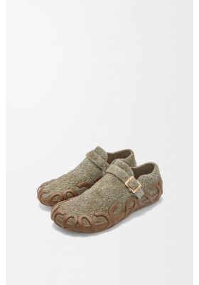 LOEWE Rise Loafer In Brushed Suede Khaki Green