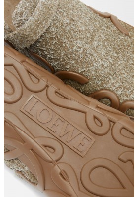 LOEWE Rise Loafer In Brushed Suede Khaki Green
