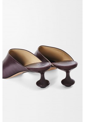 LOEWE Toy Mule In Goatskin Burgundy