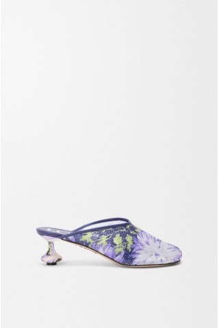 LOEWE Toy Mule In Sequins Navy Lilac