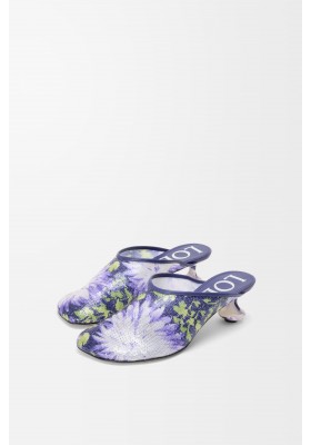 LOEWE Toy Mule In Sequins Navy Lilac