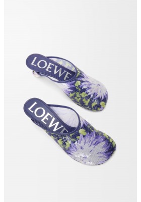 LOEWE Toy Mule In Sequins Navy Lilac