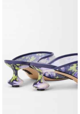 LOEWE Toy Mule In Sequins Navy Lilac