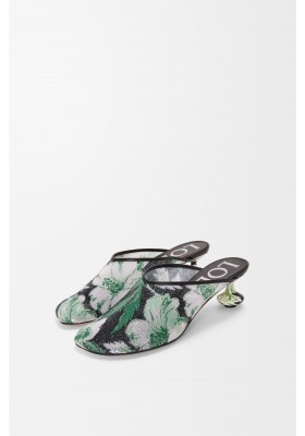 LOEWE Toy Mule In Sequins Black Hibiscus Green