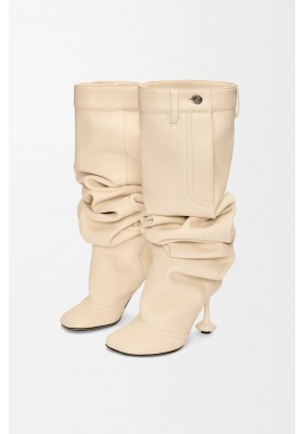 LOEWE Toy Over The Knee Boot In Nappa Lambskin Oat Milk