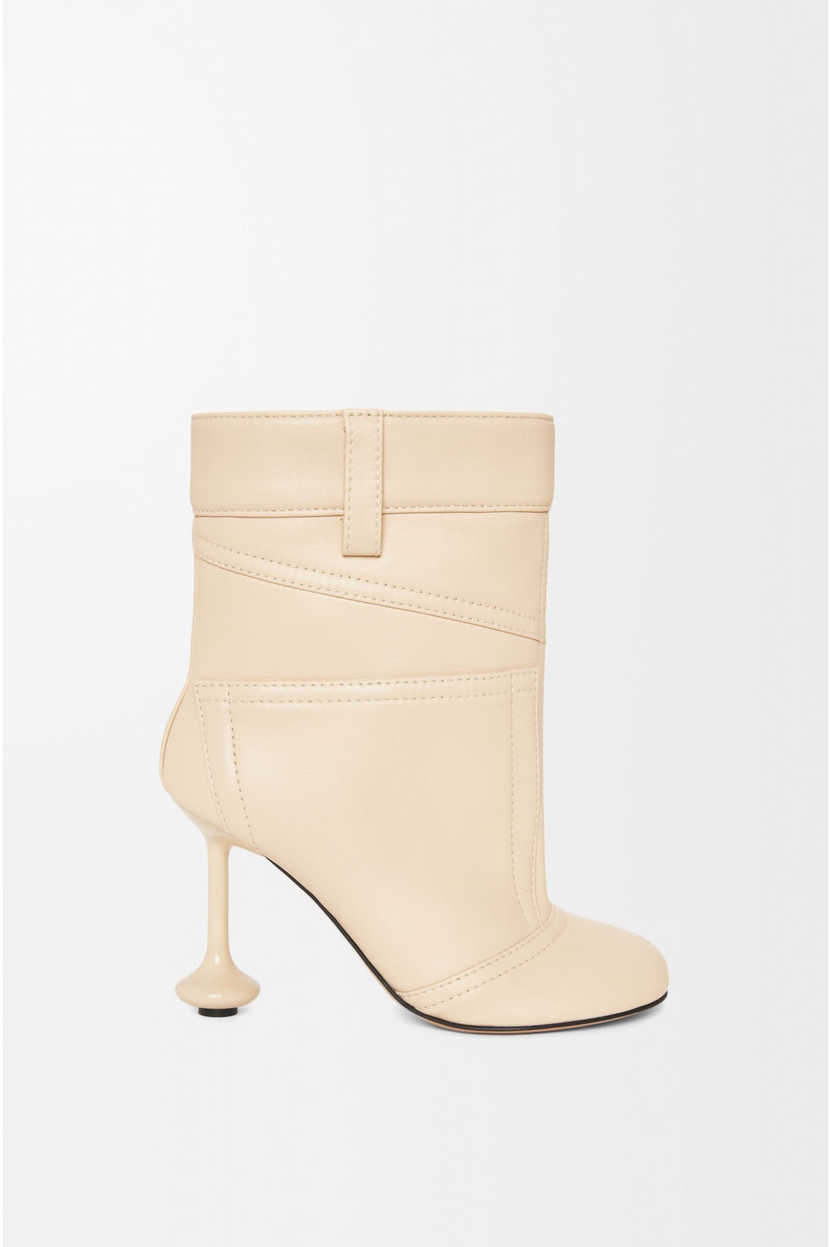 LOEWE Toy Panta Ankle Bootie In Nappa Lambskin Oat Milk