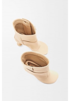 LOEWE Toy Panta Ankle Bootie In Nappa Lambskin Oat Milk
