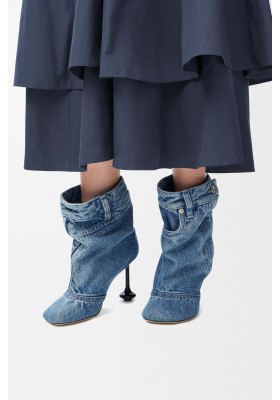 LOEWE Toy Panta Ankle Bootie In Washed Denim Washed Denim