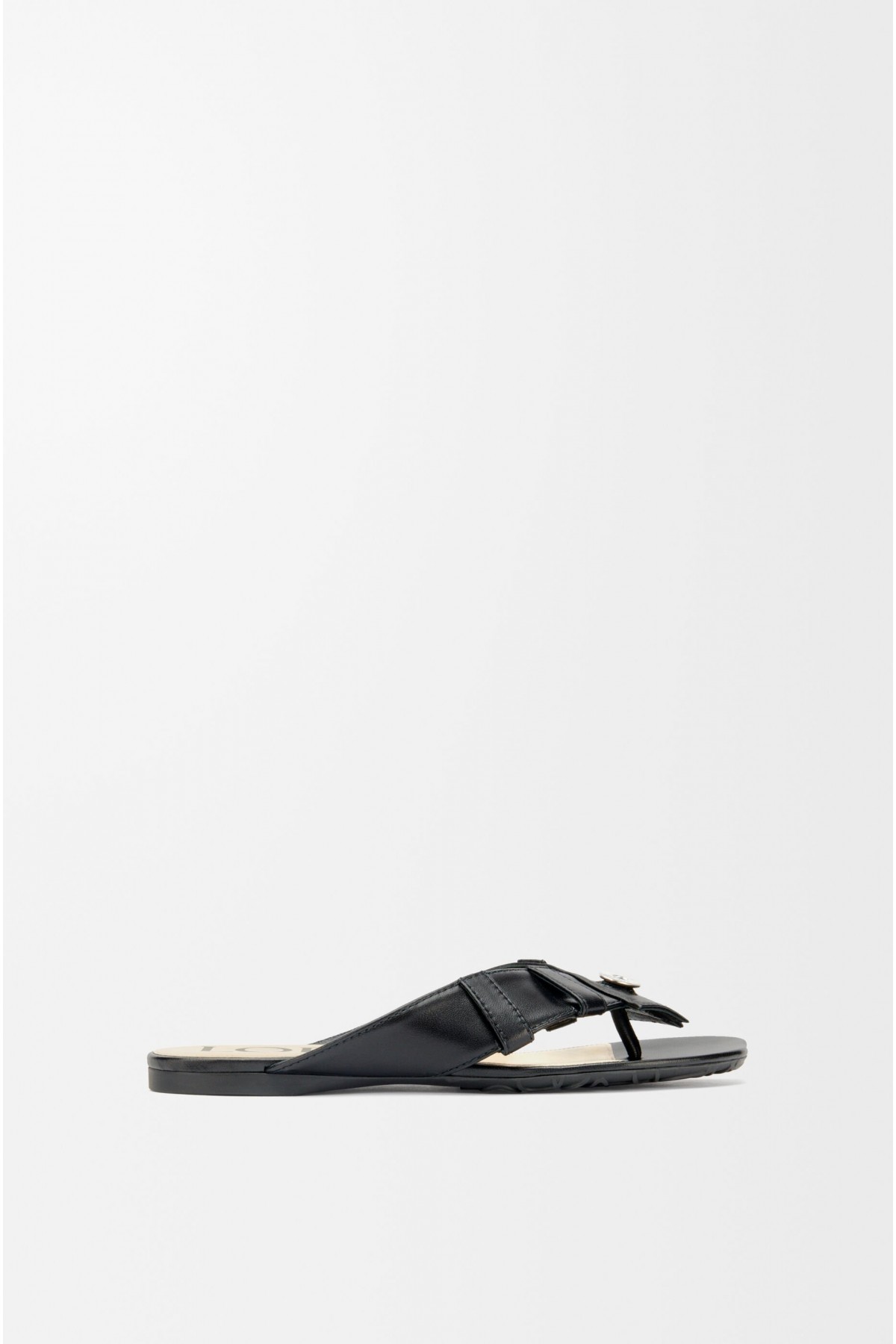 LOEWE Toy Panta Toe Post Sandal In Lambskin Black