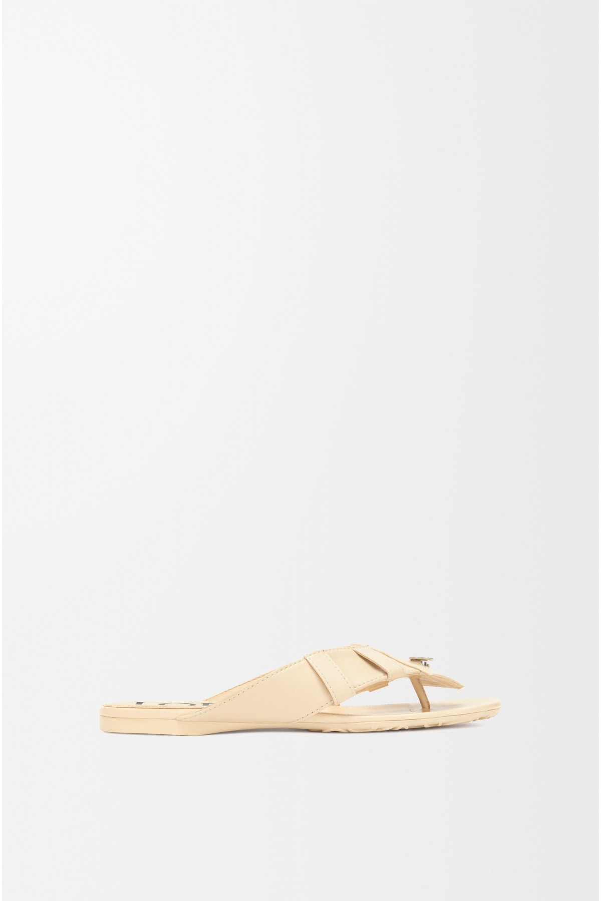 LOEWE Toy Panta Toe Post Sandal In Lambskin Oat Milk