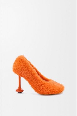 LOEWE Toy Pump In Knit Vivid Orange