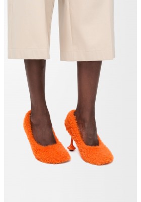 LOEWE Toy Pump In Knit Vivid Orange