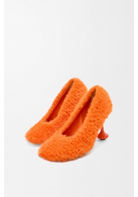 LOEWE Toy Pump In Knit Vivid Orange