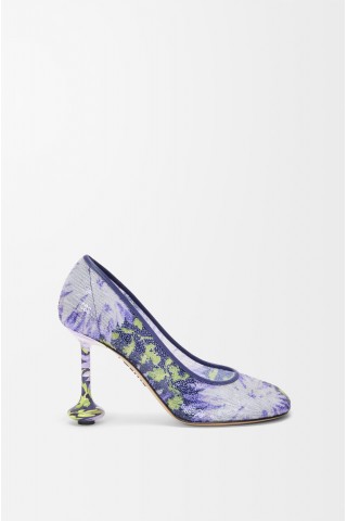 LOEWE Toy Pump In Sequins Navy Lilac