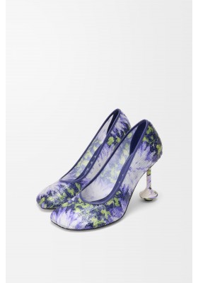 LOEWE Toy Pump In Sequins Navy Lilac