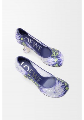 LOEWE Toy Pump In Sequins Navy Lilac