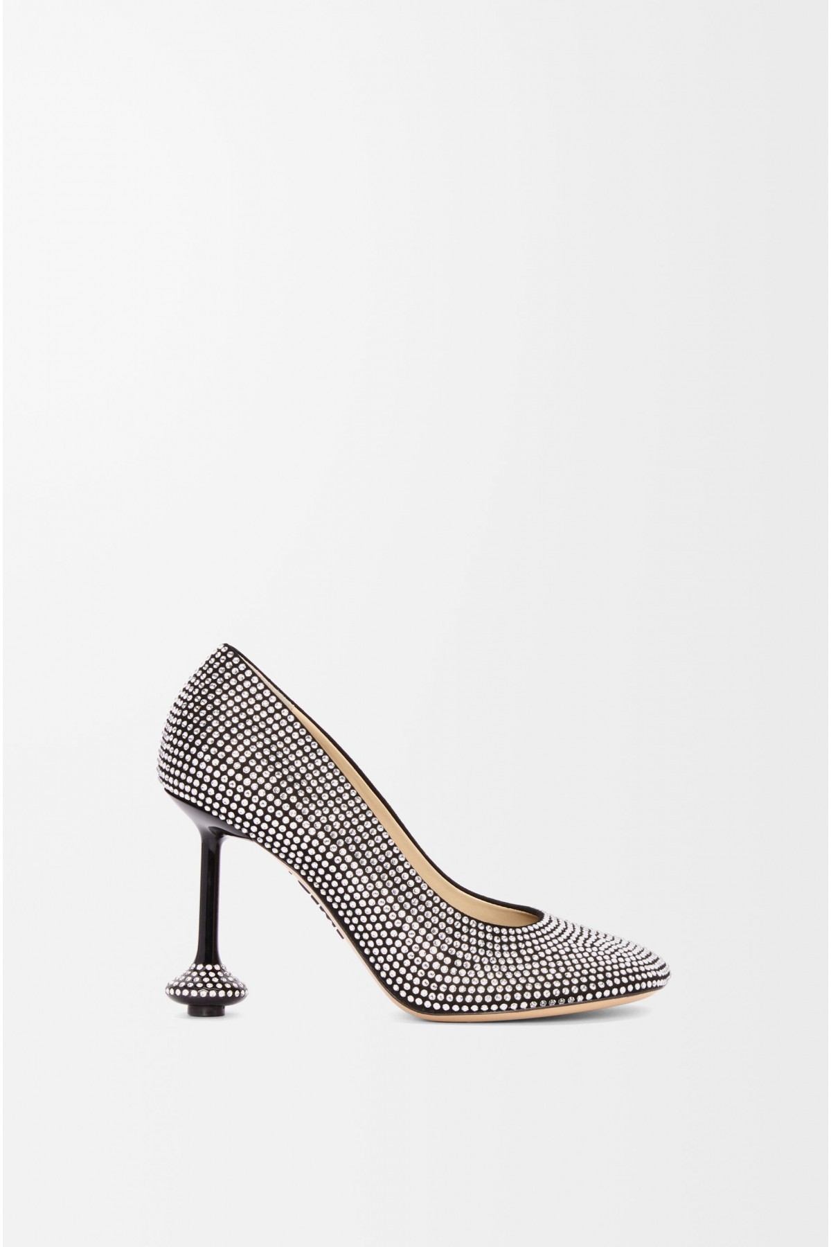 LOEWE Toy Pump In Suede And Allover Rhinestones Black