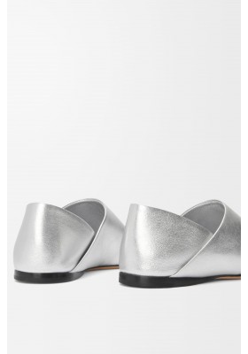 LOEWE Toy Slipper In Laminated Lambskin Silver